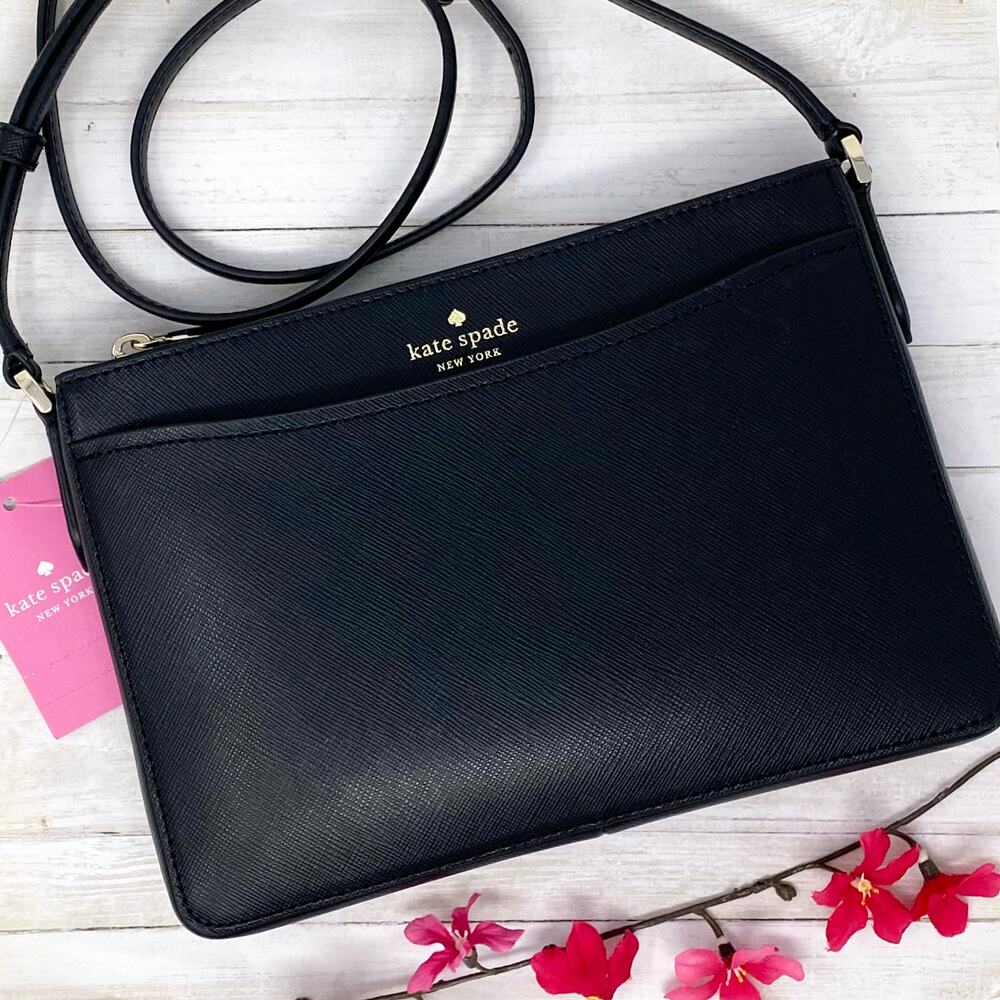 Kate Spade Rory Crossbody Purse in Black Leather k6176
